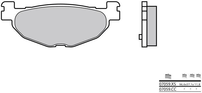 BREMBO Brake Pads 07059XS Carbon Ceramic Organic | 07059XS