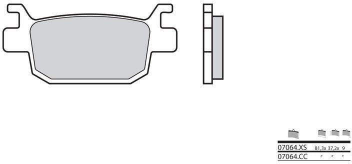 BREMBO Brake Pads 07064XS Carbon Ceramic Organic | 07064XS