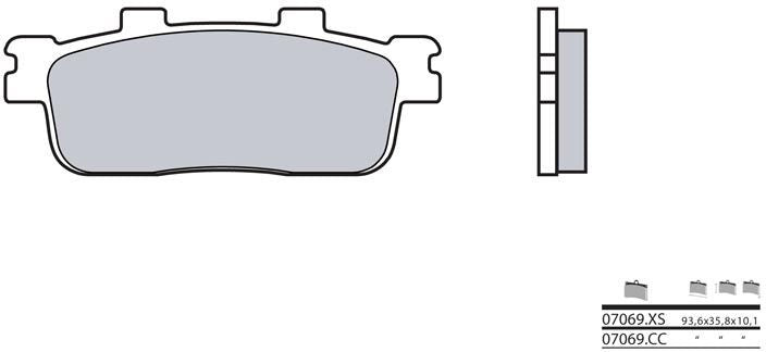BREMBO Brake Pads 07069XS Carbon Ceramic Organic | 07069XS