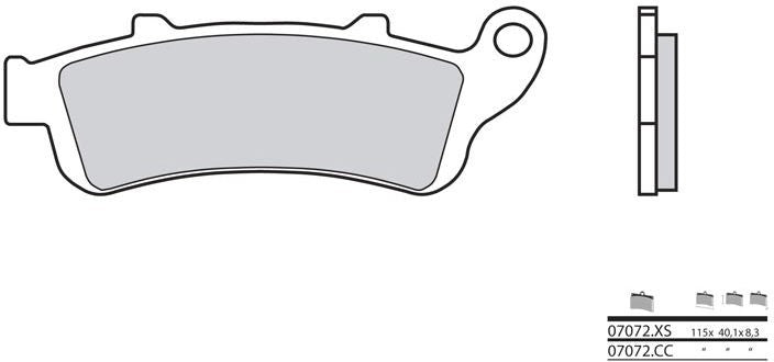BREMBO Brake Pads 07072XS Carbon Ceramic Organic | 07072XS