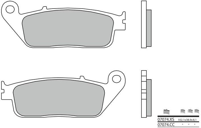 BREMBO Brake Pads 07074XS Carbon Ceramic Organic | 07074XS