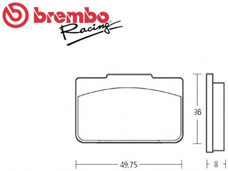 Brembo REAR BRAKE PAD FOR BRAMBO CALIPER X206101 / X206121 | 07934010