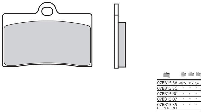 BREMBO Brake Pads 07BB15RC Racing Compound | 07BB15RC