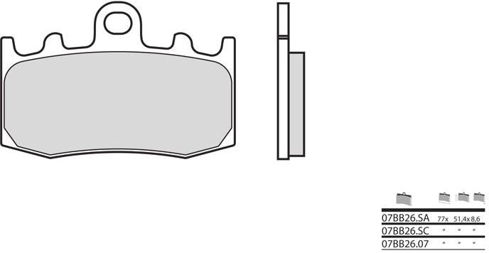BREMBO Brake Pads 07BB26LA Sintered Metal | 07BB26LA