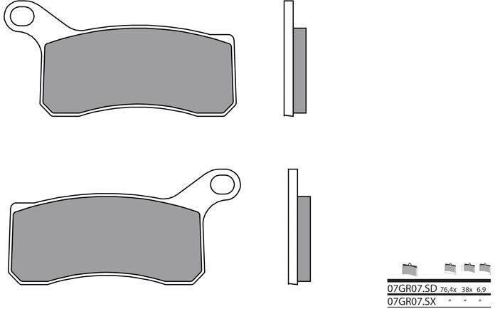 BREMBO Brake Pads 07GR07SD Sintered Metal | 07GR07SD