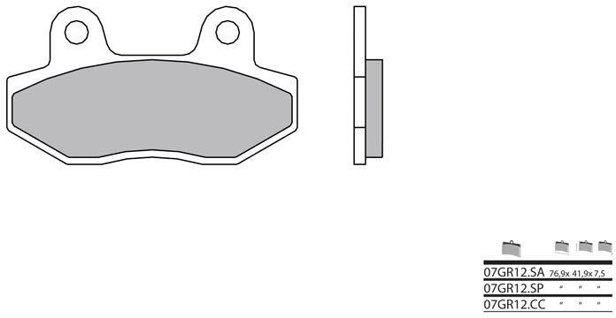 BREMBO Brake Pads 07GR12CC Carbon Ceramic | 07GR12CC