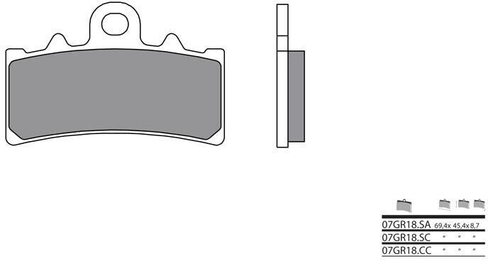 BREMBO Brake Pads 07GR18CC Carbon Ceramic | 07GR18CC