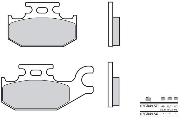BREMBO Brake Pads 07GR49SX Sintered Metal | 07GR49SX