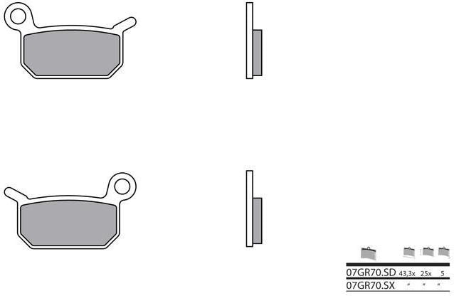 BREMBO Brake Pads 07GR70SD Sintered Metal | 07GR70SD