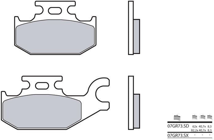 BREMBO Brake Pads 07GR73SD Sintered Metal | 07GR73SD