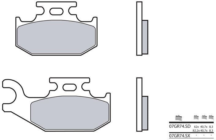 BREMBO Brake Pads 07GR74SD Sintered Metal | 07GR74SD