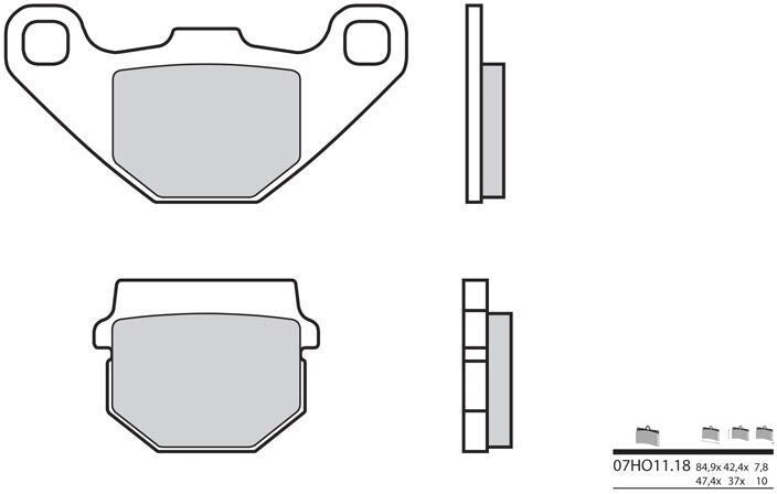 BREMBO Brake Pads 07HO1118 Organic | 07HO1118