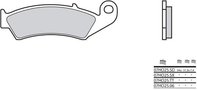 BREMBO Brake Pads 07HO25SX Sintered Metal | 07HO25SX