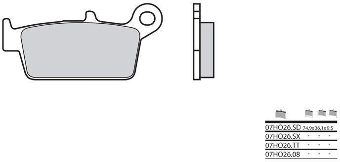 BREMBO Brake Pads 07HO26TT Carbon Ceramic | 07HO26TT
