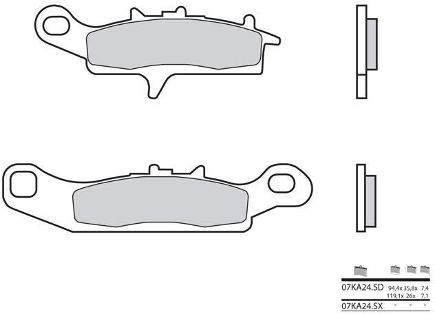 BREMBO Brake Pads 07KA24SX Sintered Metal | 07KA24SX