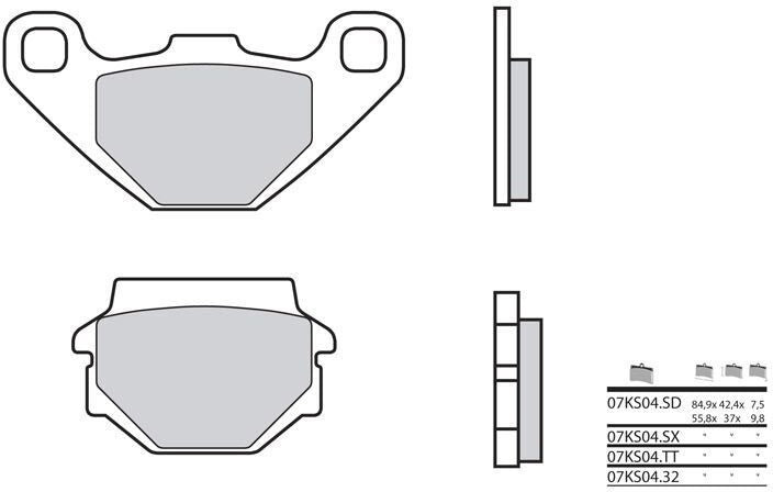 BREMBO Brake Pads 07KS0432 Organic | 07KS0432