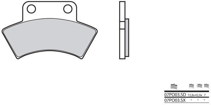 BREMBO Brake Pads 07PO03SX Sintered Metal | 07PO03SX