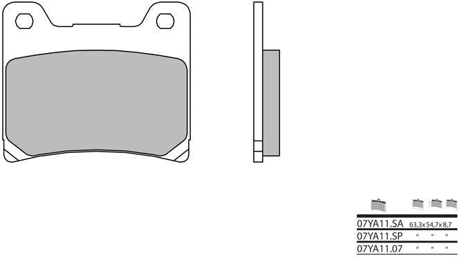 BREMBO Brake Pads 07YA1107 Organic | 07YA1107