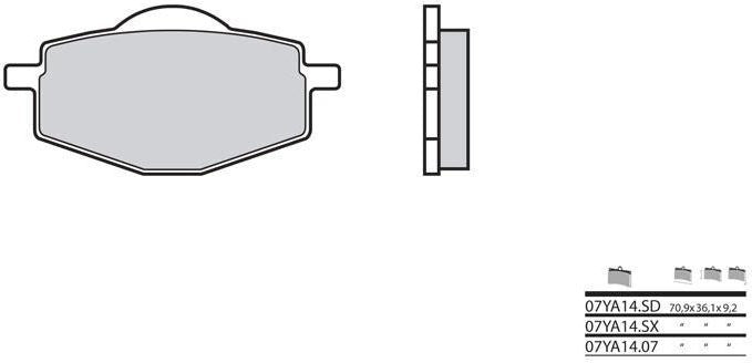BREMBO Brake Pads 07YA14SD Sintered Metal | 07YA14SD
