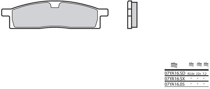 BREMBO Brake Pads 07YA16SX Sintered Metal | 07YA16SX
