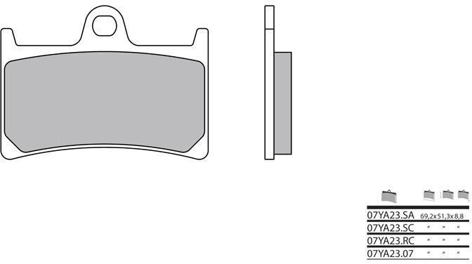 BREMBO Brake Pads 07YA23SC Sintered Metal | 07YA23SC