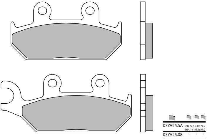 BREMBO Brake Pads 07YA2508 Organic | 07YA2508
