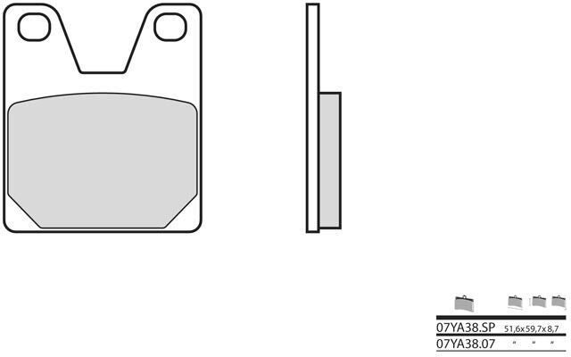 BREMBO Brake Pads 07YA38SP Sintered Metal | 07YA38SP