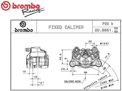 Brembo REAR LEFT BRAKE CALIPER BLACK SERIES P32G FOR 5MM DISC | 20B85166