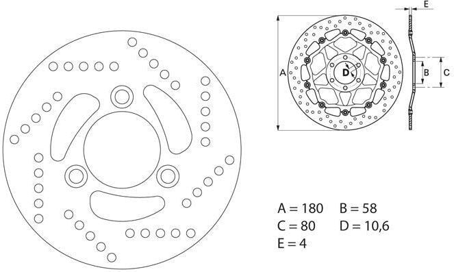 BREMBO Oro Brake Disc Round Fix | 68B40714