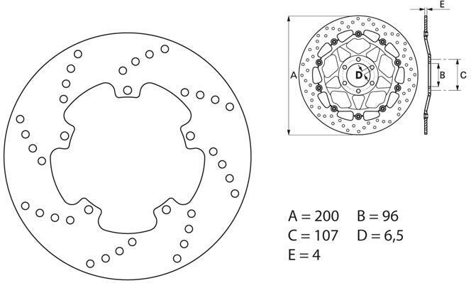 BREMBO Oro Brake Disc Round Fix | 68B40722