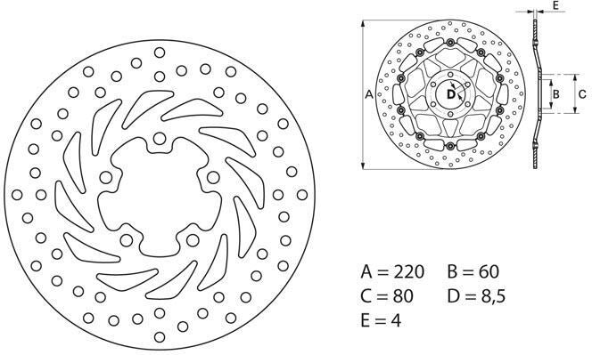 BREMBO Oro Brake Disc Round Fix | 68B40732