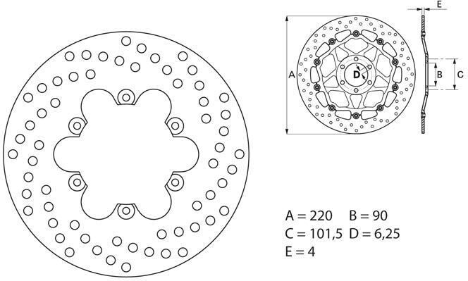 BREMBO Oro Brake Disc Round Fix | 68B40735