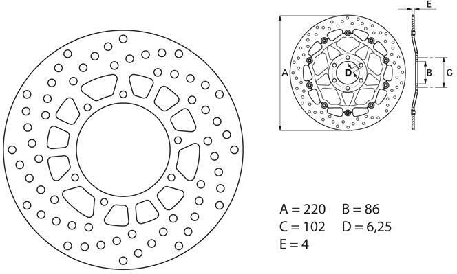 BREMBO Oro Brake Disc Round Fix | 68B40742