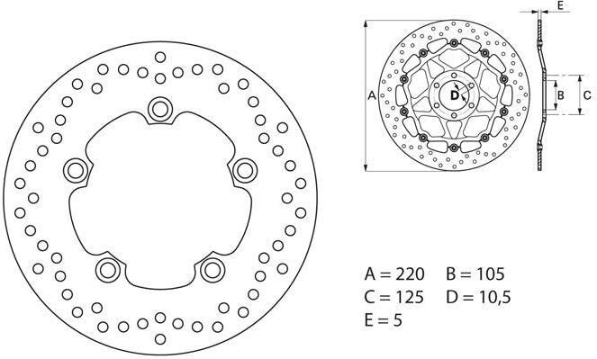 BREMBO Oro Brake Disc Round Fix | 68B40750