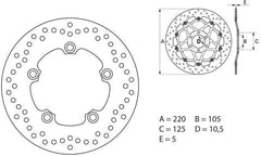 BREMBO Oro Brake Disc Round Fix | 68B40750