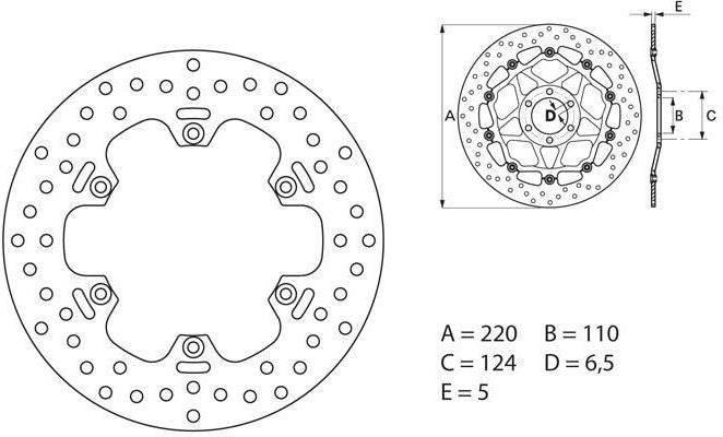 BREMBO Oro Brake Disc Round Fix | 68B40753
