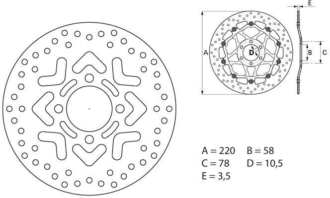 BREMBO Oro Brake Disc Round Fix | 68B40759