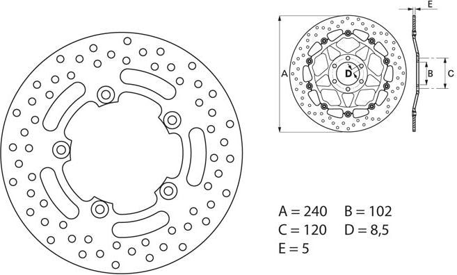 BREMBO Oro Brake Disc Round Fix | 68B40760