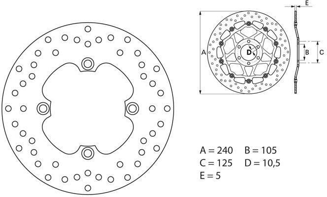 BREMBO Oro Brake Disc Round Fix | 68B40780