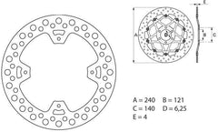 BREMBO Oro Brake Disc Round Fix | 68B40786
