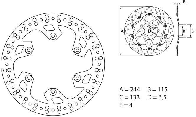 BREMBO Oro Brake Disc Round Fix | 68B40790