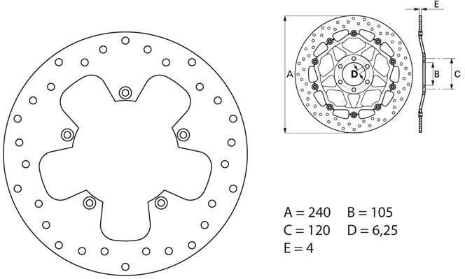 BREMBO Oro Brake Disc Round Fix | 68B40798