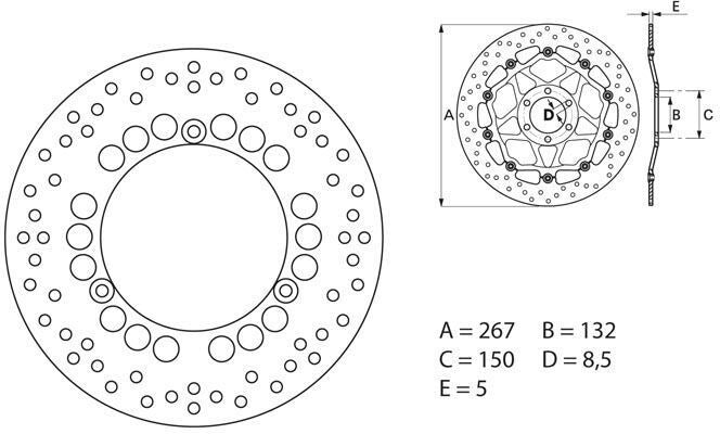 BREMBO Oro Brake Disc Round Fix | 68B407C4