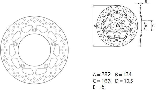 BREMBO Oro Brake Disc Round Fix | 68B407F8