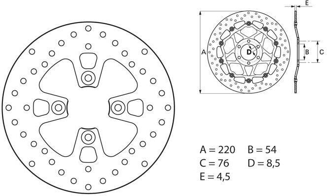 BREMBO Oro Brake Disc Round Fix | 68B407G3