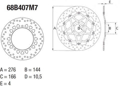 Brembo serie Oro fixed front brake disc type 68B407M7 | 68B407M7