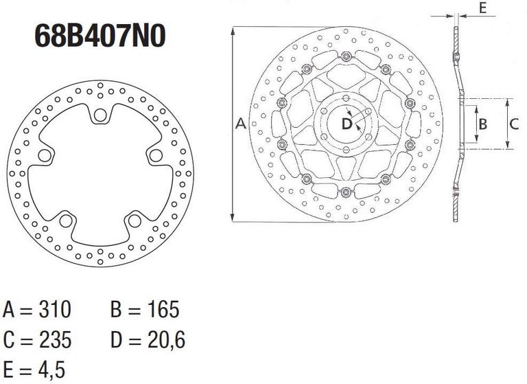 BREMBO Oro Brake Disc Round Fix | 68B407N0