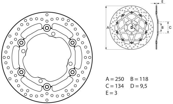 BREMBO Oro Brake Disc Round Floating | 78B40812