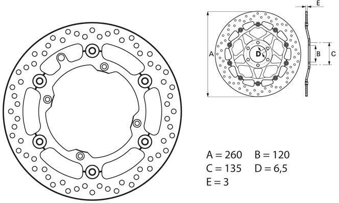 BREMBO Oro Brake Disc Round Floating | 78B40814
