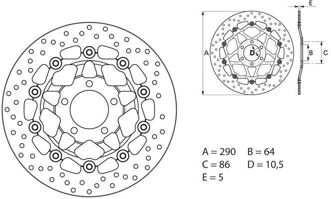 BREMBO Oro Brake Disc Round Floating | 78B40820